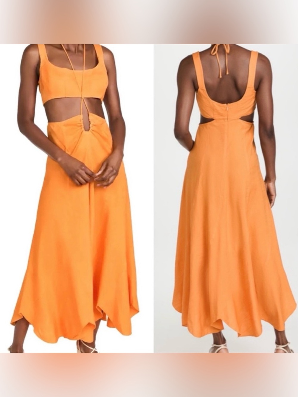 Cult Gaia Eileen Linen Dress in Apricot - Picture 11 of 11